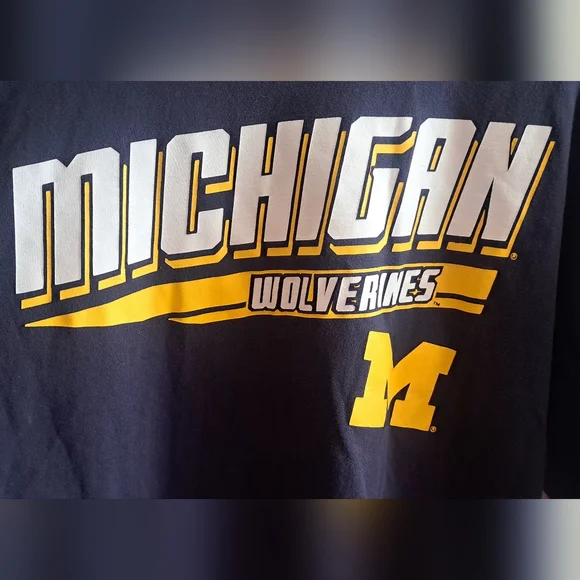 Michigan Wolverines T Shirt Vintage University Long Sleeve Men - Picture 2 of 5